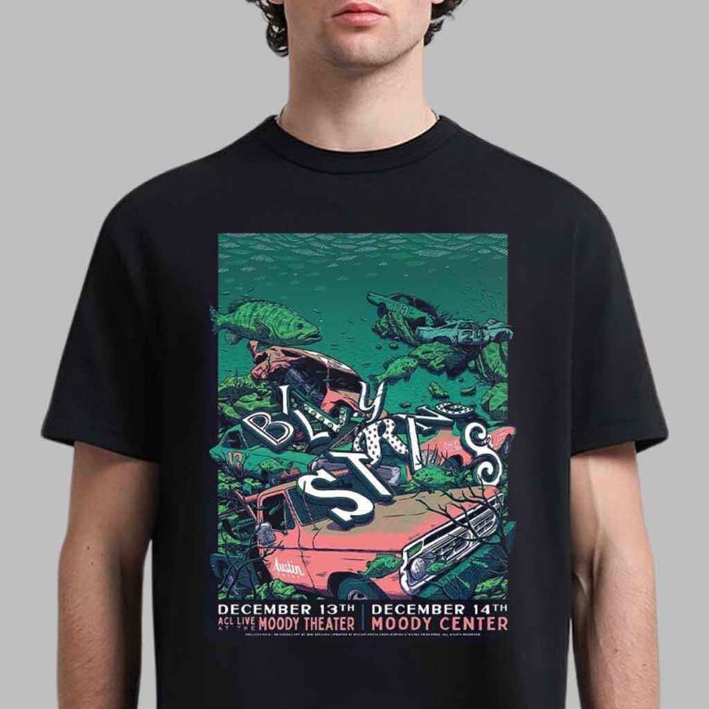 Billy Strings Poster For Show In Austin Texas At Moody Theater On December 13 And 14 2024 Art By Dan Grissom T-Shirt Billy Strings Merch-1