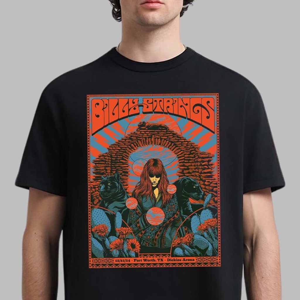 Billy Strings Poster For Show In Fort Worth Texas At Dickies Arena On December 12 2024 T-Shirt Billy Strings Merch Husband Gifts-1