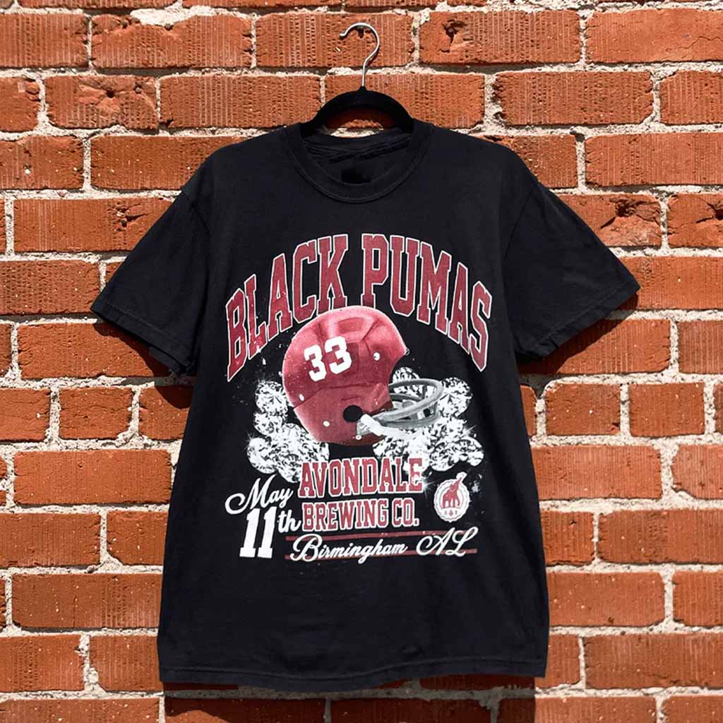 Black Pumas Merch Birmingham T-Shirt Christmas Gifts For Band Fans-1