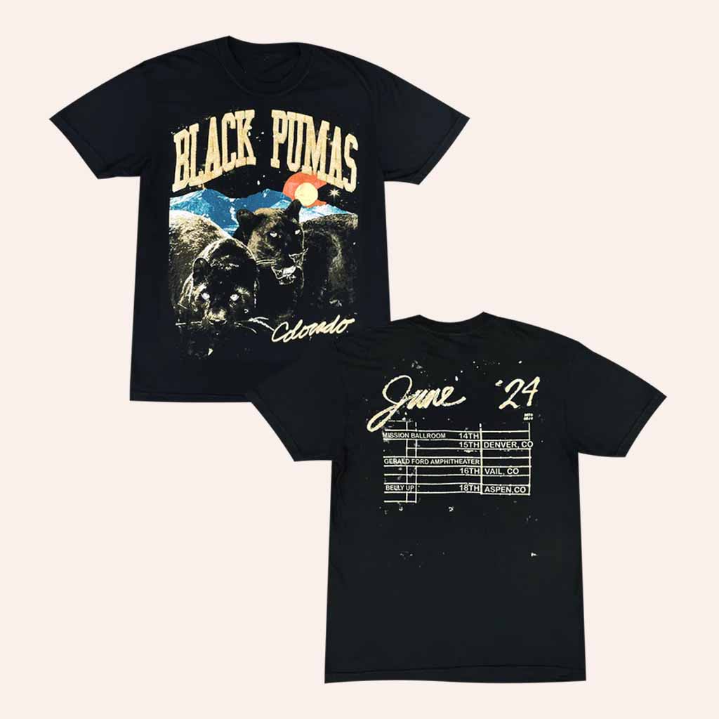 Black Pumas Merch Colorado T-Shirt Christmas Gifts For Men-1