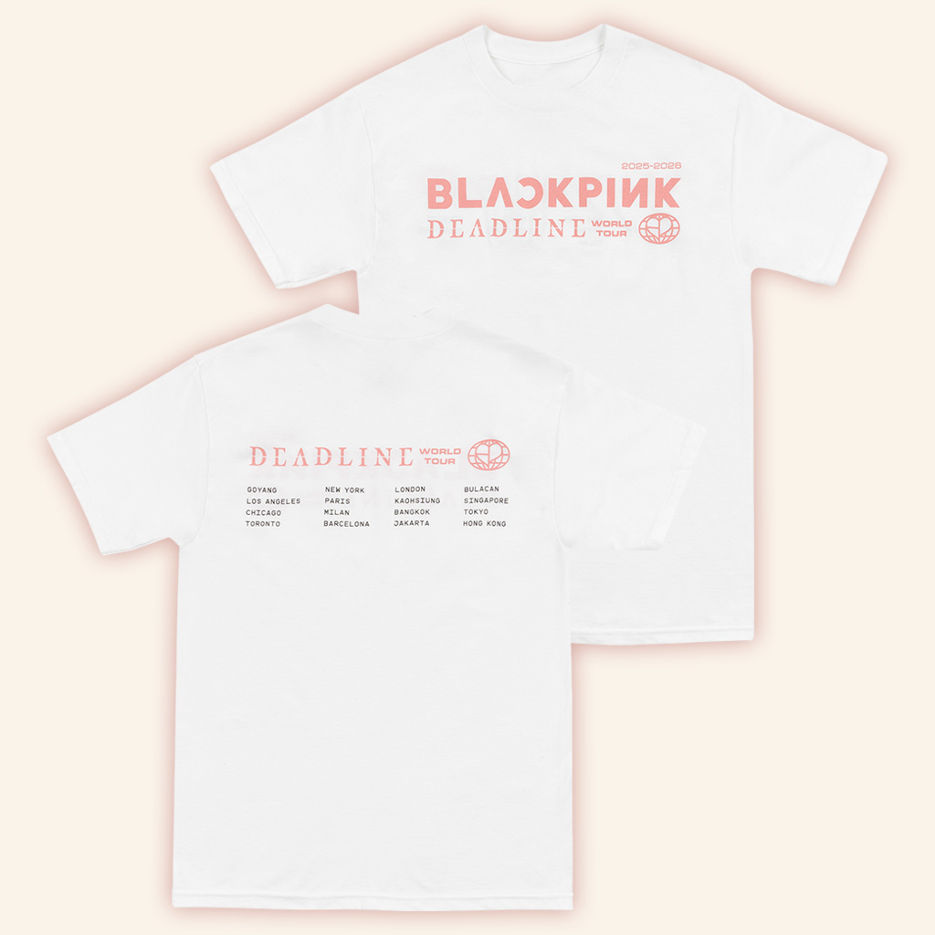 Blackpink Merch Deadline World Tour List White T-Shirt Best Gift For Fans-1