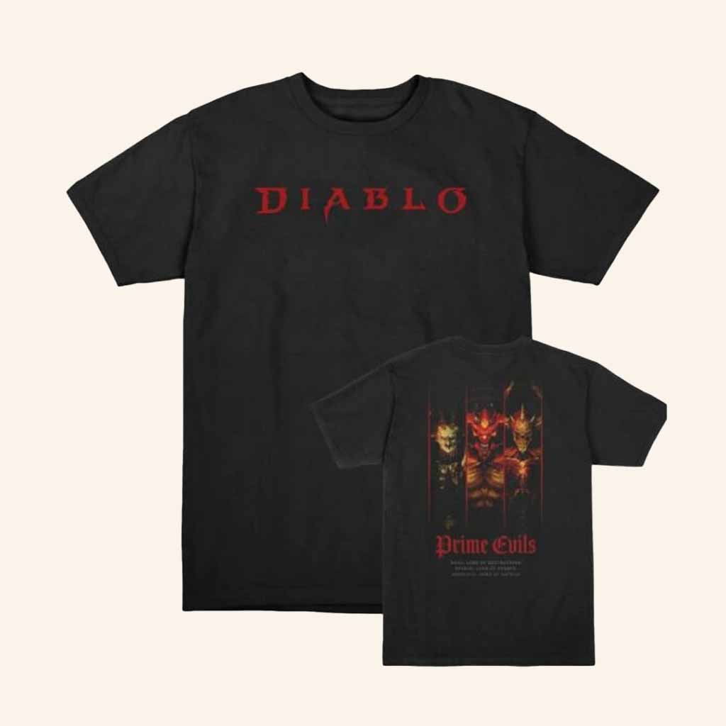 Blizzard Gear Merch Diablo Prime Evils Black Shirt Christmas Gifts For Young Men-1