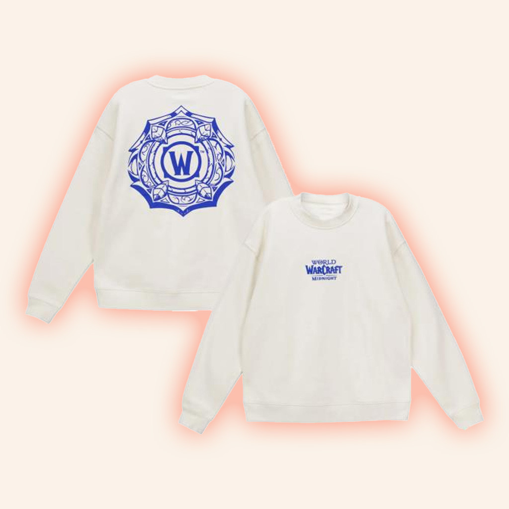 Blizzard Gear Merch World Of Warcraft Midnight Dark Heart White Crewneck Sweatshirt-1 Blizzard Gear Merch World Of Warcraft Midnight Dark Heart White Crewneck Sweatshirt-1
