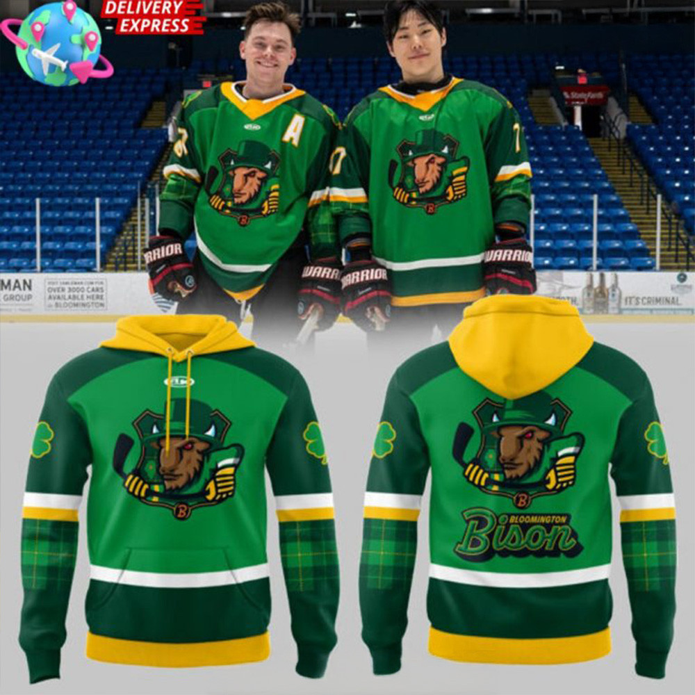 Bloomington Bison St. Patrick's Day 2025 Hoodie Dad Gifts For Father's Day 2025-1 Bloomington Bison St. Patrick's Day 2025 Hoodie Dad Gifts For Father's Day 2025-1