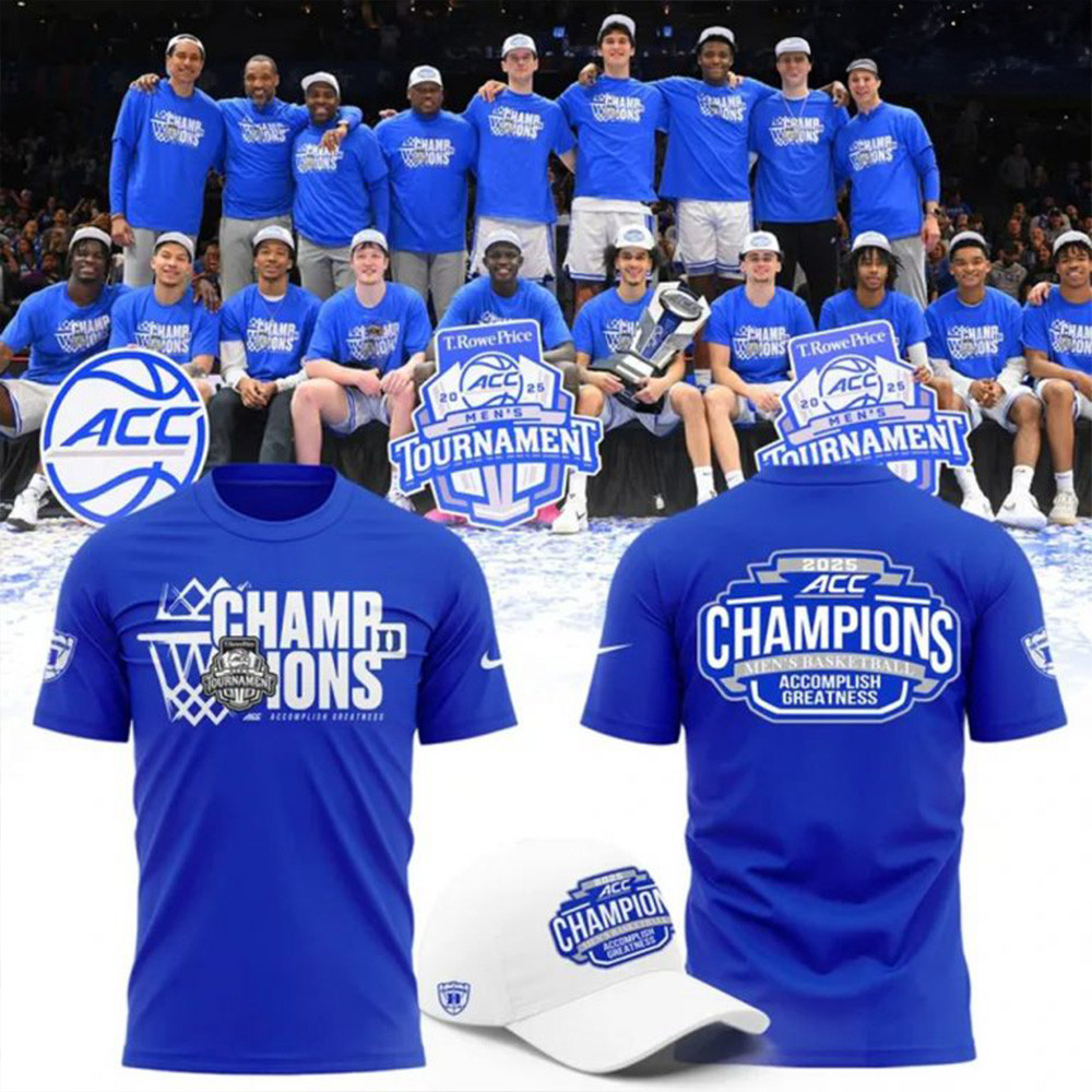 Blue 84 2025 ACC Men's Basketball Champions Special T-Shirt Fathers Day Gifts For Husband-1