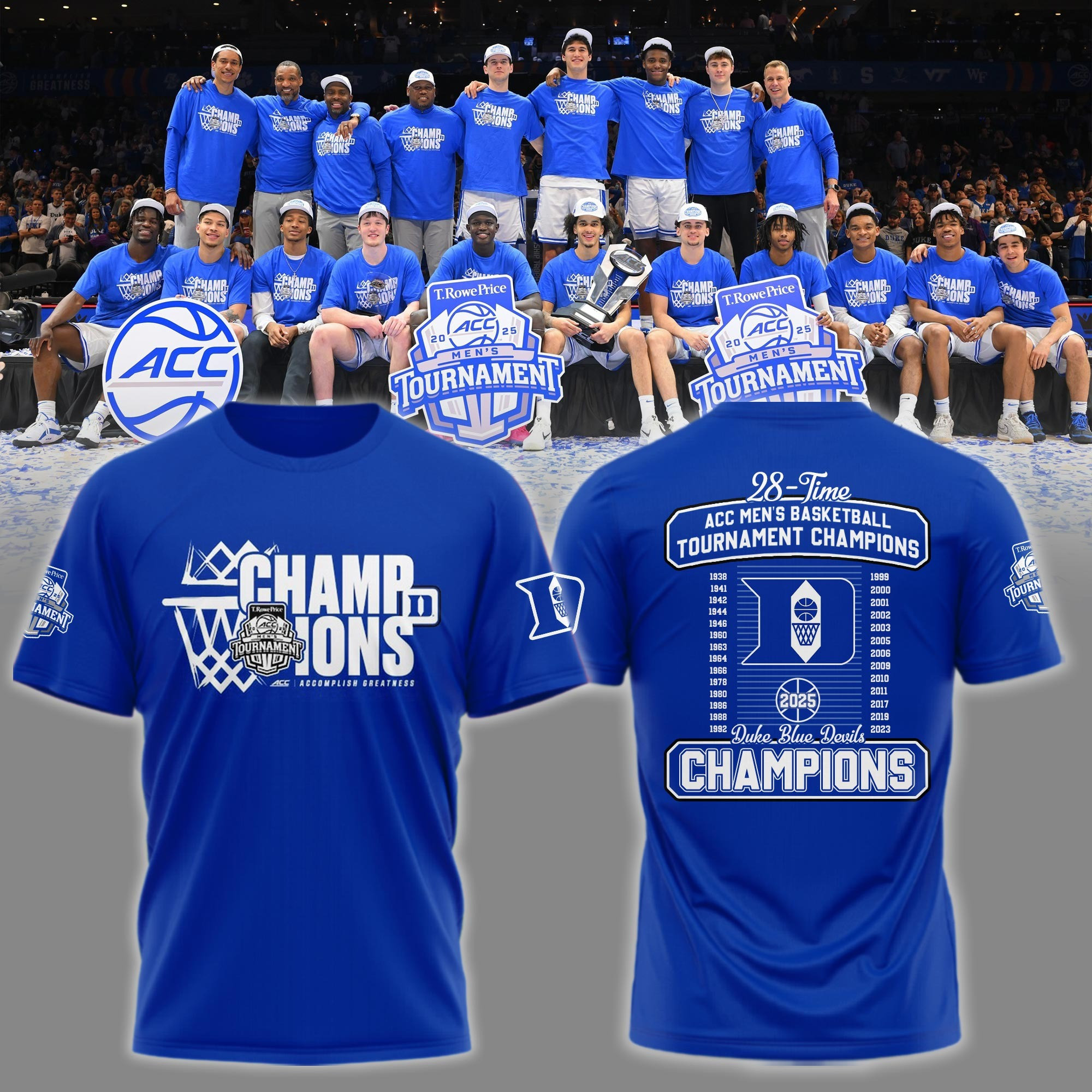 Blue Devils Duke ACC Championship Shirt 2025 28 Time Men's Basketball Tournament Champions-1 Blue Devils Duke ACC Championship Shirt 2025 28 Time Men's Basketball Tournament Champions-1