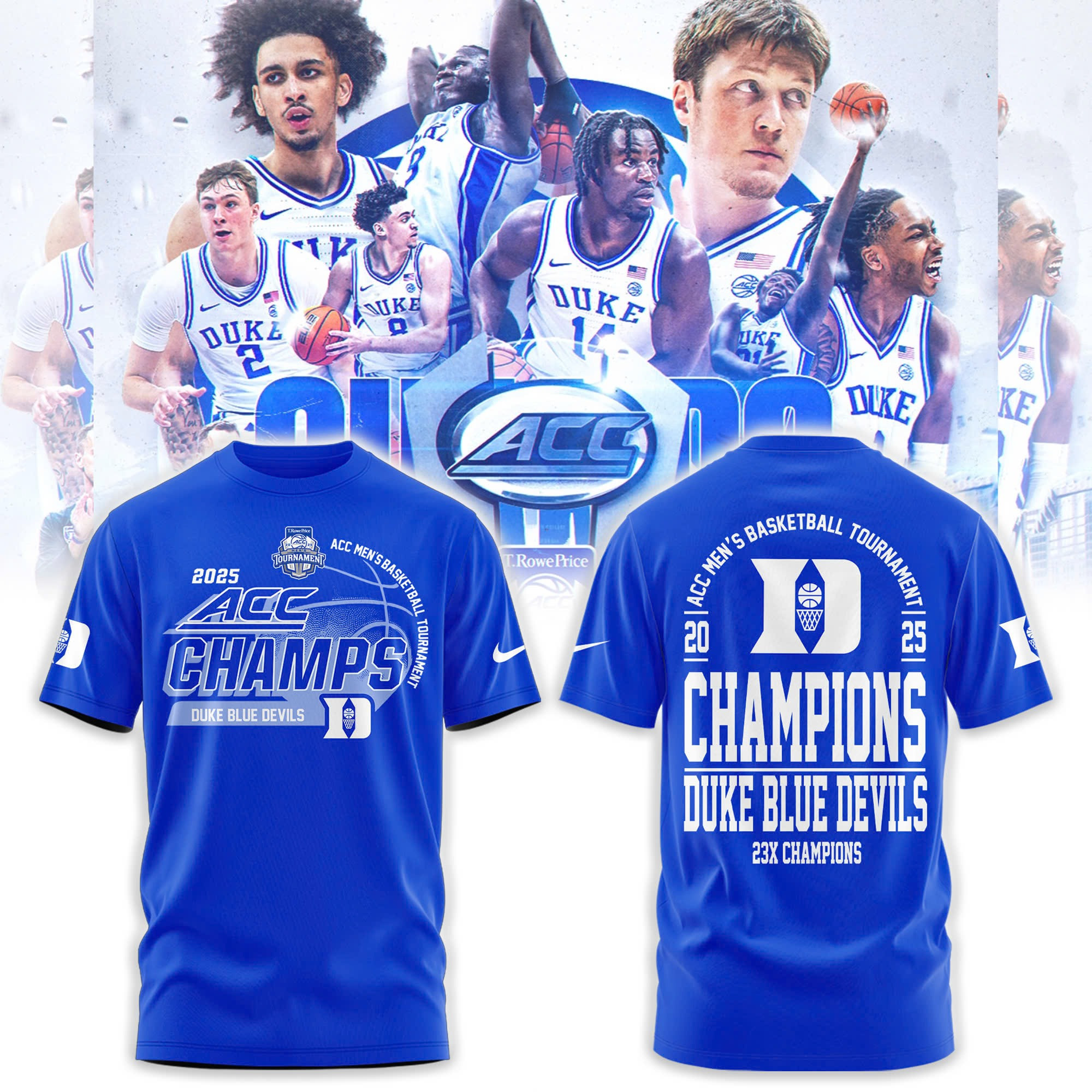 Blue Devils Duke ACC Championship T-Shirt 2025 Men's Basketball Tournament Gifts For Fans-1 Blue Devils Duke ACC Championship T-Shirt 2025 Men's Basketball Tournament Gifts For Fans-1