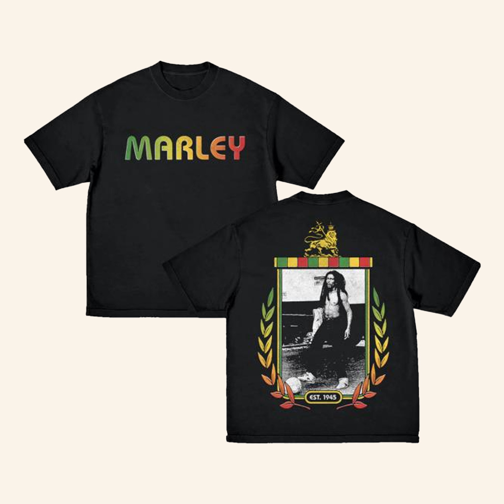 Bob Marley Merch Marley Crest T-Shirt Best Gifts For Him-1