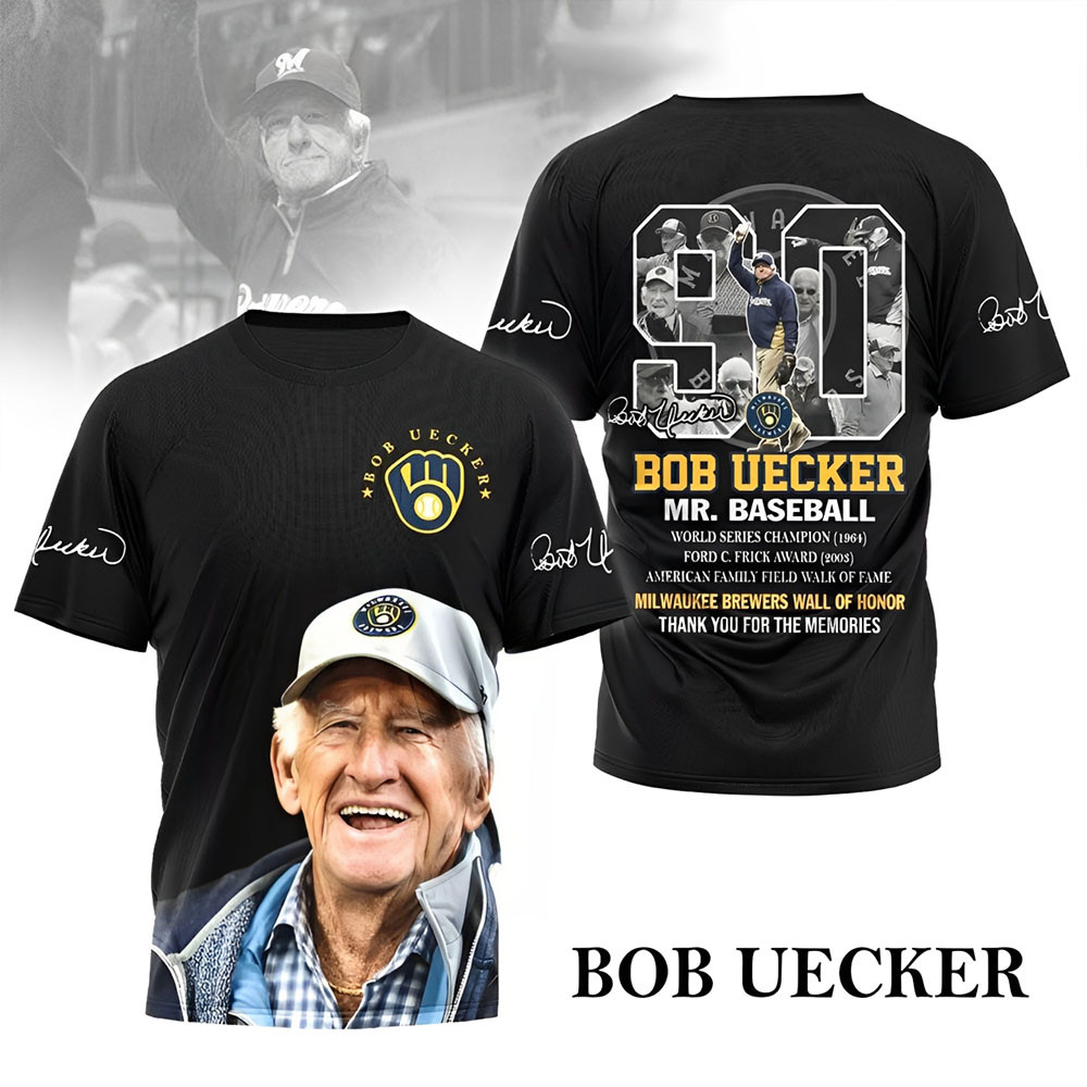 Bob Uecker In Memory Shirt Mr. Baseball Milwaukee Brewers Honor Thank You For The Memories-1