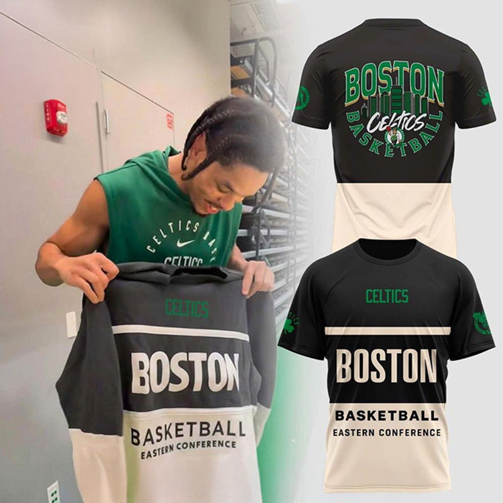 Boston Celtics Skyline Basketball T-Shirt Boston Celtics Merch Gift Ideas For Husband-1