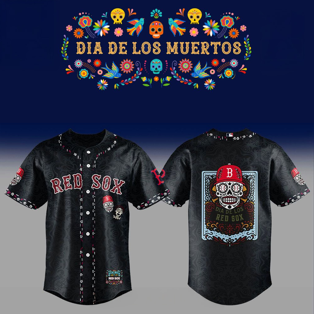 Boston Red Sox Dia De Los Muertos Jersey Boston Red Sox Merch Halloween Gift For Her-1 Boston Red Sox Dia De Los Muertos Jersey Boston Red Sox Merch Halloween Gift For Her-1
