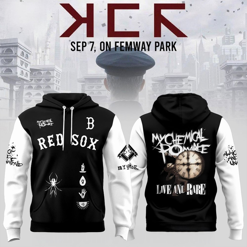 Boston Red Sox X Long Live The Black Parade My Chemical Romance Hoodie Fan Merch-1