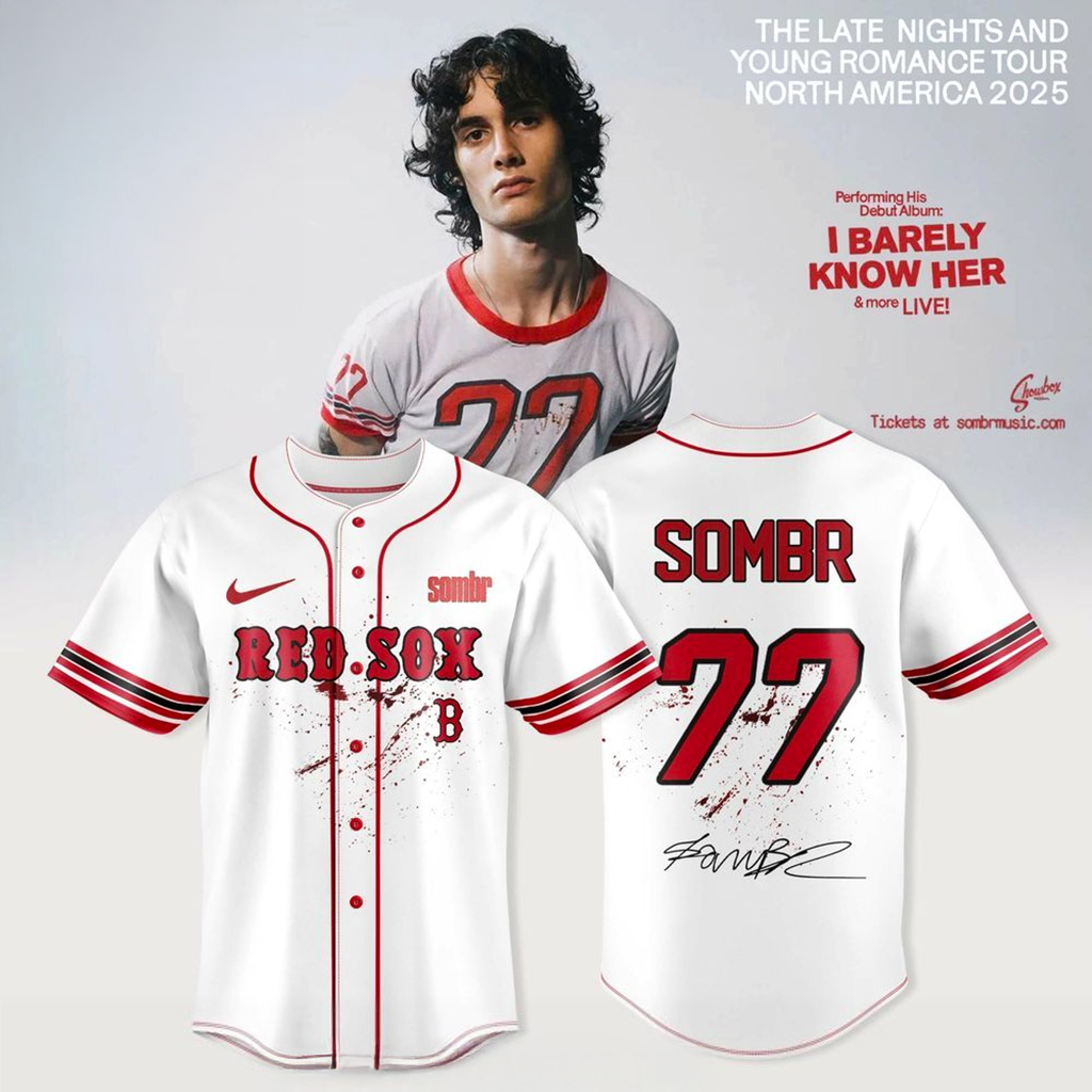 Boston Red Sox X Sombr The Late Nights Young Romance Tour Jersey Fan Merch Gifts For Her-1 Boston Red Sox X Sombr The Late Nights Young Romance Tour Jersey Fan Merch Gifts For Her-1