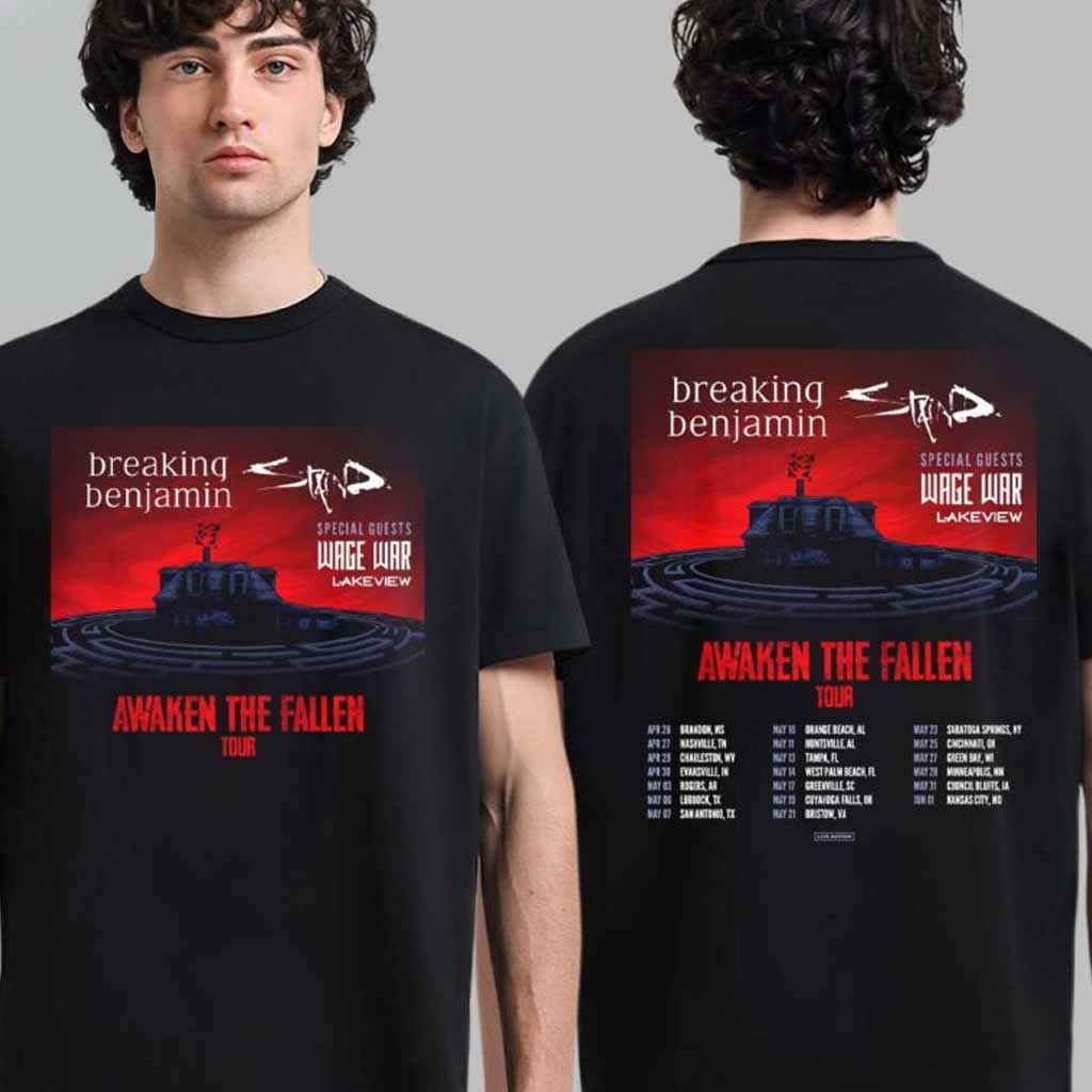Breaking Benjamin Awaken The Fallen Tour 2025 Schedule Tour Date List T-Shirt Fan Merch Music Lovers Gifts-1 Breaking Benjamin Awaken The Fallen Tour 2025 Schedule Tour Date List T-Shirt Fan Merch Music Lovers Gifts-1