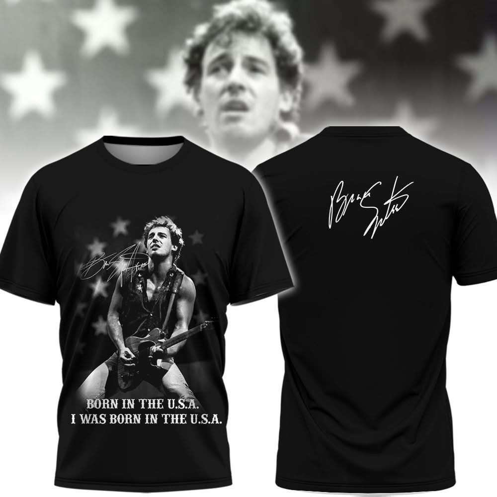 Bruce Springsteen I Was Born In The USA T-Shirt Bruce Springsteen Tour Merch Concert Gifts-1