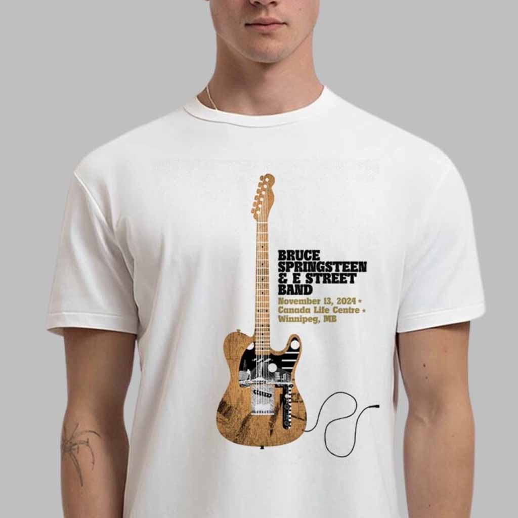 Bruce Springsteen Merch Bruce Springsteen And E Street Band Tour 2024 White Shirt Fans Gifts-1