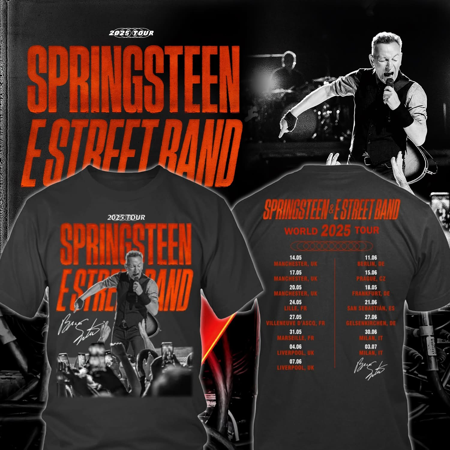 Bruce Springsteen World Tour Merch 2025 Shirt Springsteen And E Street Band Best Fan Gifts Bruce Springsteen World Tour Merch 2025 Shirt Springsteen And E Street Band Best Fan Gifts