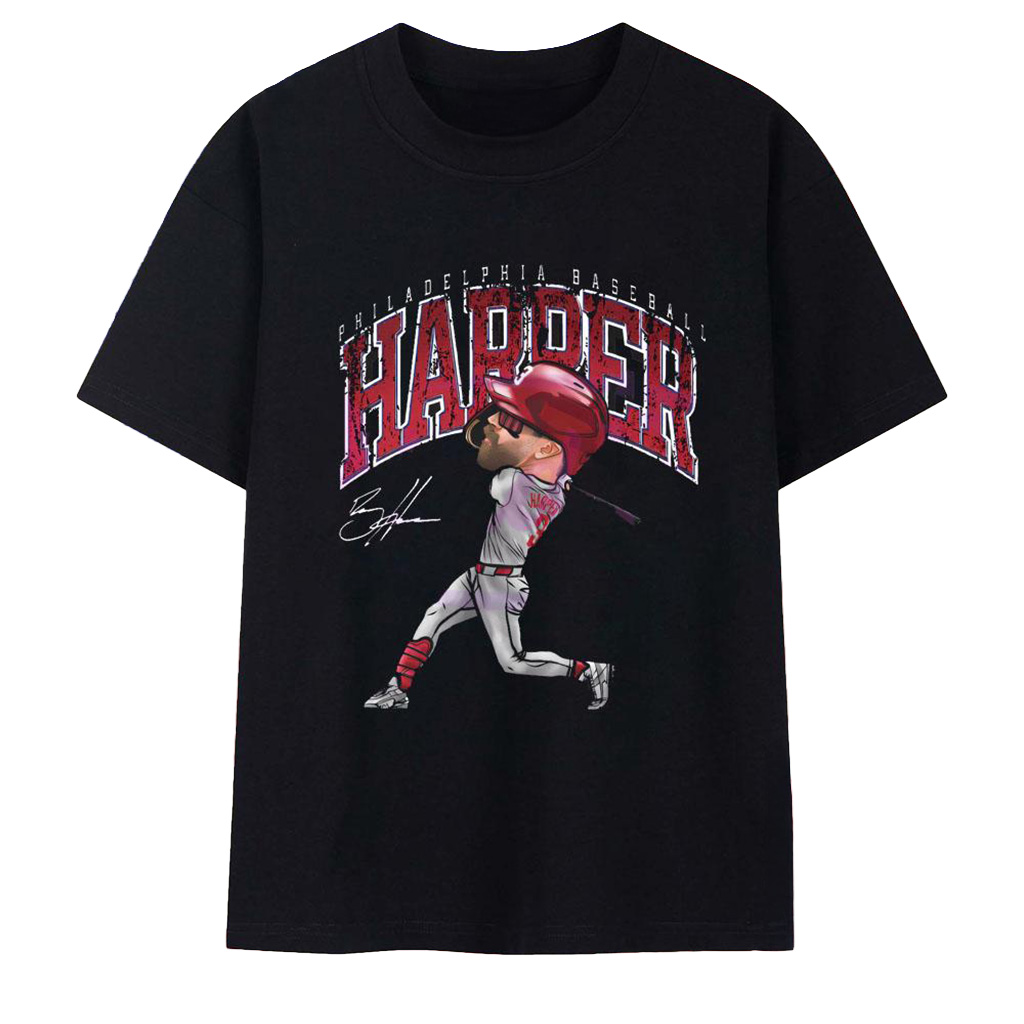 Bryce Harper Merch Philadelphia Baseball Harper Cartoon T-Shirt Baseball Enthusiast Gifts-1