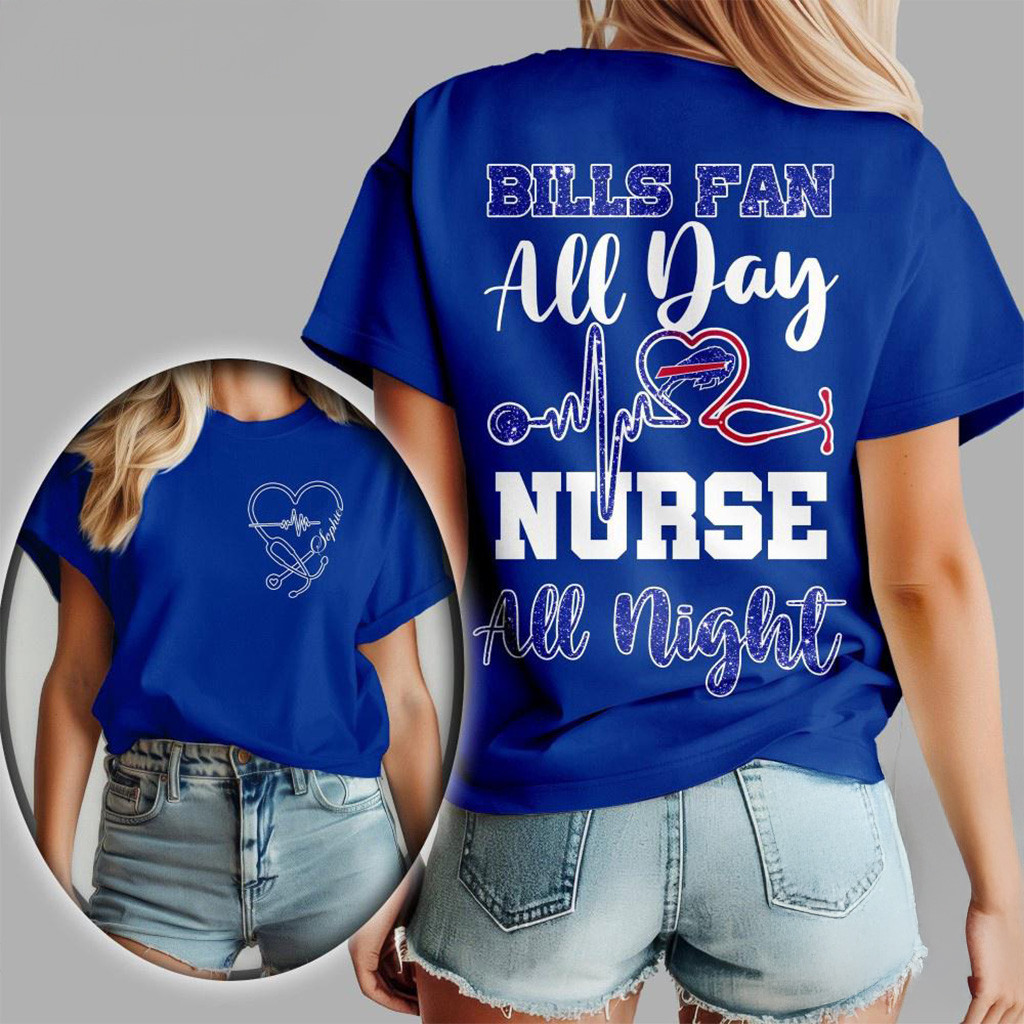 Buffalo Bills NFL All Day Nurse All Night Shirt Buffalo Bills Merch Football Related Gifts-1