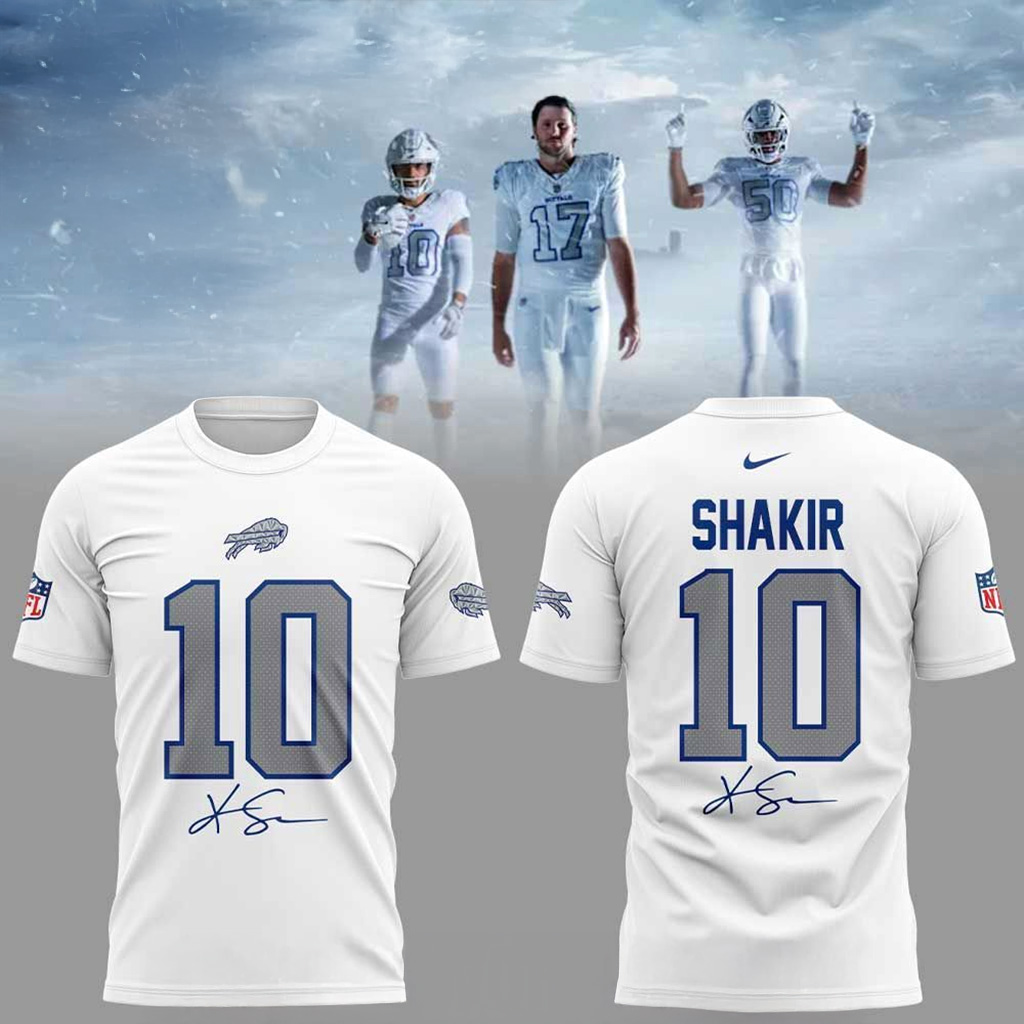Buffalo Bills Rivalry Series Khalil Shakir 10 Signature T-Shirt Buffalo Bills Merch-1
