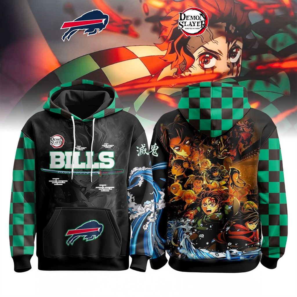 Buffalo Bills X Demon Slayer Infinity Castle 2025 Hoodie Buffalo Bills Merch Gifts For Him-1