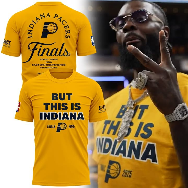 But This Is Indiana Shirt Gold Pacers Eastern Conference Champions 2025 Men's NBA Merch-1 But This Is Indiana Shirt Gold Pacers Eastern Conference Champions 2025 Men's NBA Merch-1