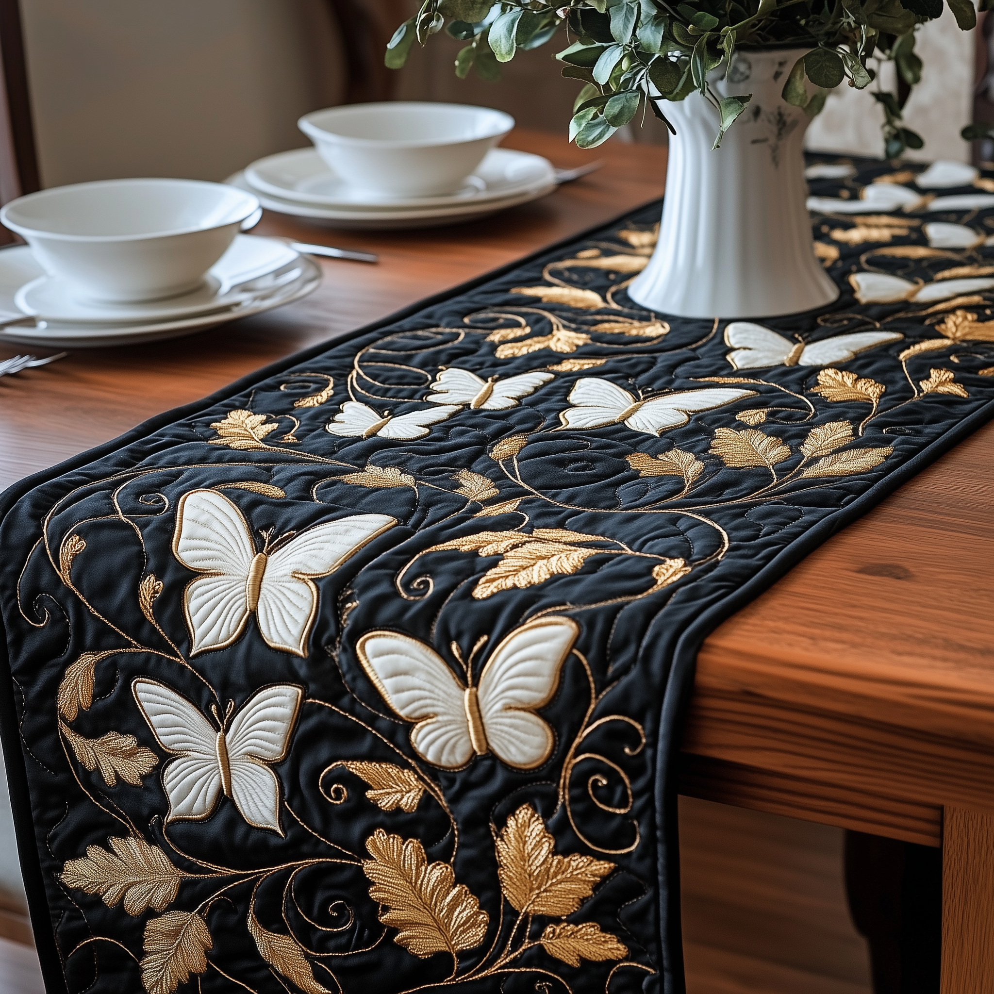 Butterfly Glow Quilted Table Runner Butterfly Birthday Presents-1 Butterfly Glow Quilted Table Runner Butterfly Birthday Presents-1