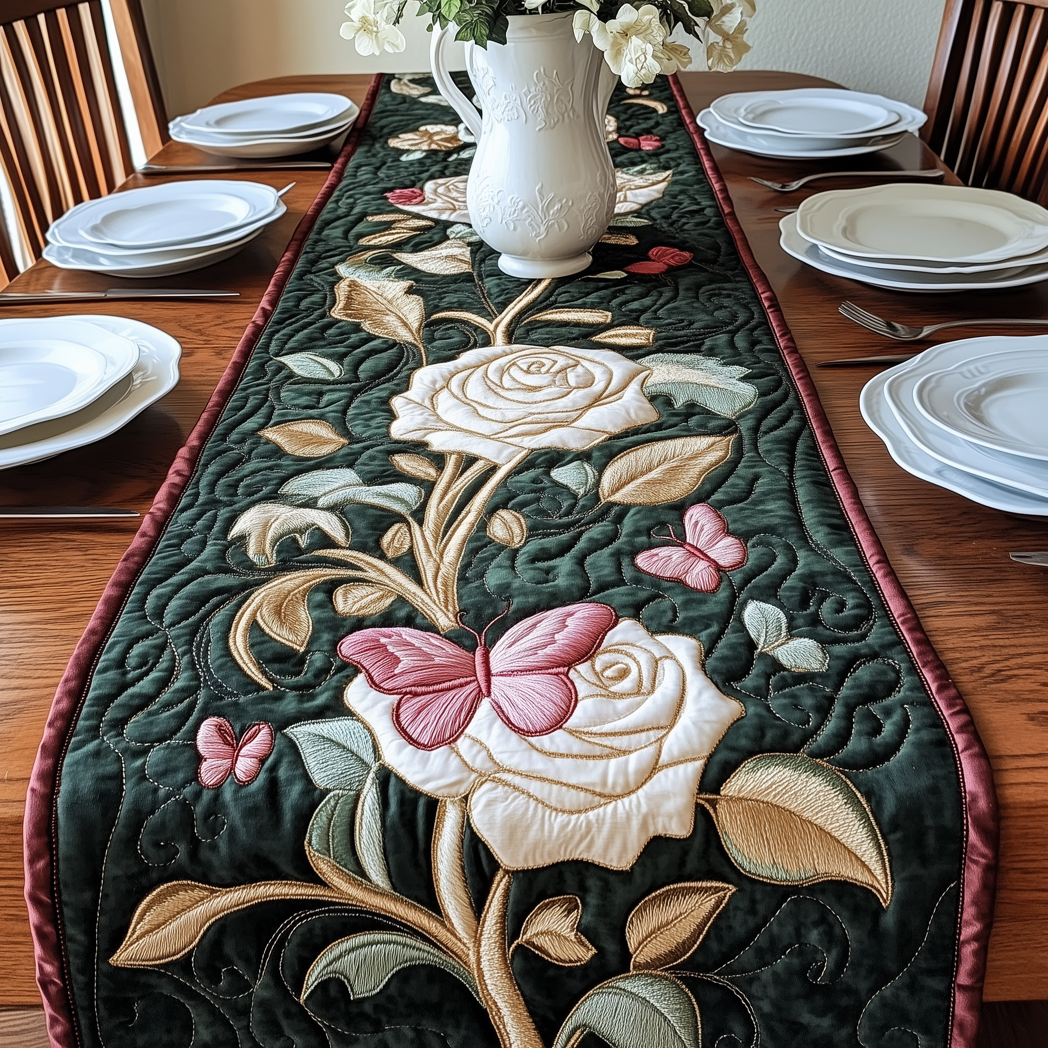 Butterfly Glow Quilted Table Runner Butterfly Gift Idea-1 Butterfly Glow Quilted Table Runner Butterfly Gift Idea-1