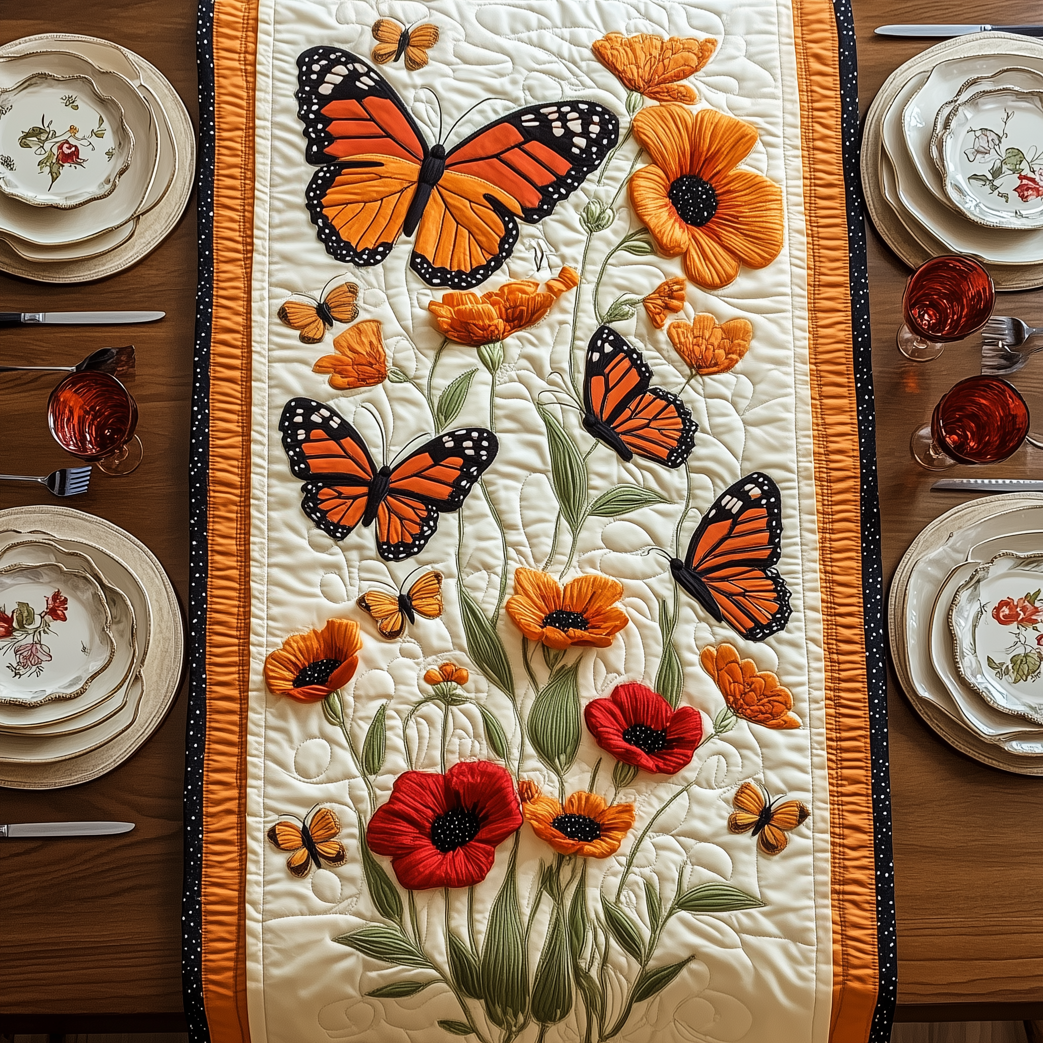 Butterfly Haven Quilted Table Runner Butterfly Presents-1 Butterfly Haven Quilted Table Runner Butterfly Presents-1