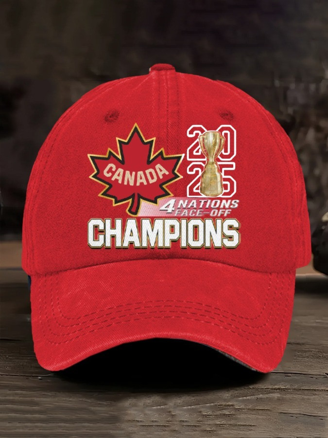 Canada 4 Nations Face-Off Champions 2025 Hat Hockey Canada Champions Gear Merch-1