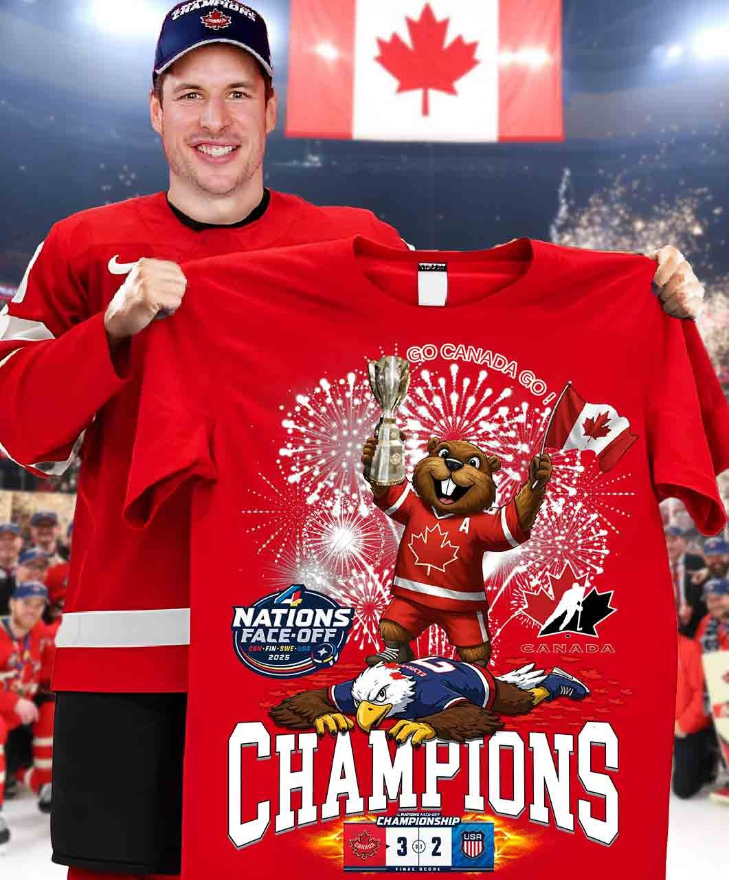 Canada 4 Nations Face-Off Champions 2025 Shirt Hockey Canada Champions Gear Apparel-1