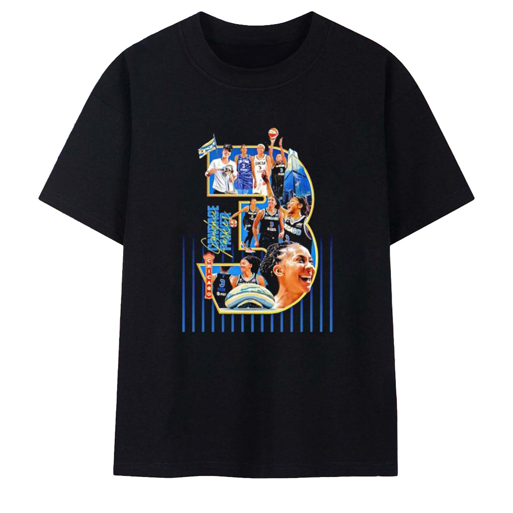 Candace Parker Merch No 3 Chicago Sky Jersey Will Forever Live In The Rafters T-Shirt-1
