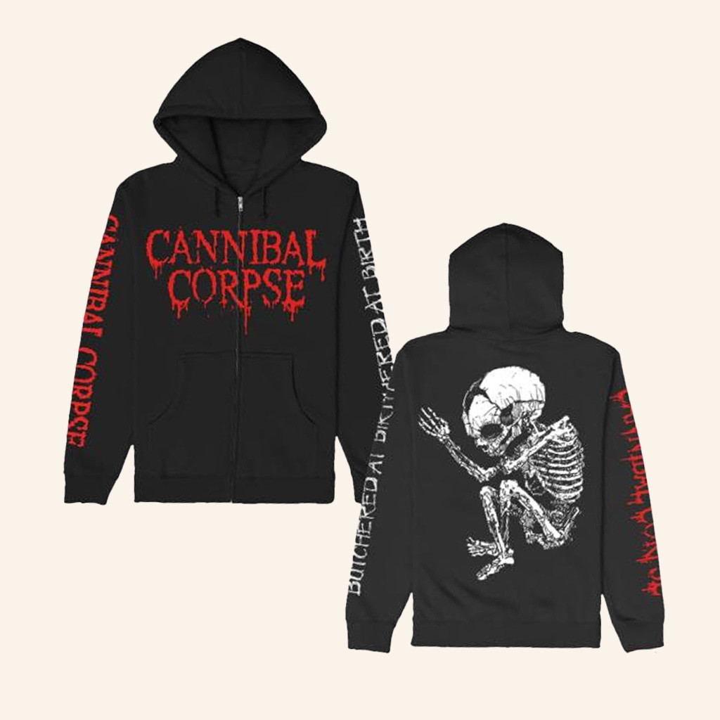 Cannibal Corpse Merch Butchered At Birth Fetus Zip Hoodie Gifts For Dad-1 Cannibal Corpse Merch Butchered At Birth Fetus Zip Hoodie Gifts For Dad-1