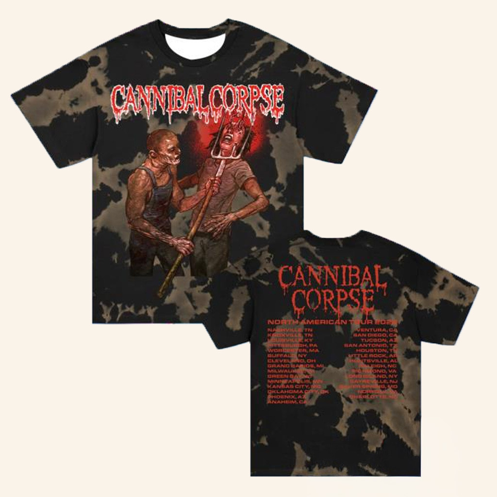Cannibal Corpse Merch Pitchfork Impalement 2025 Tour T-Shirt Gifts For Music Lovers-1 Cannibal Corpse Merch Pitchfork Impalement 2025 Tour T-Shirt Gifts For Music Lovers-1