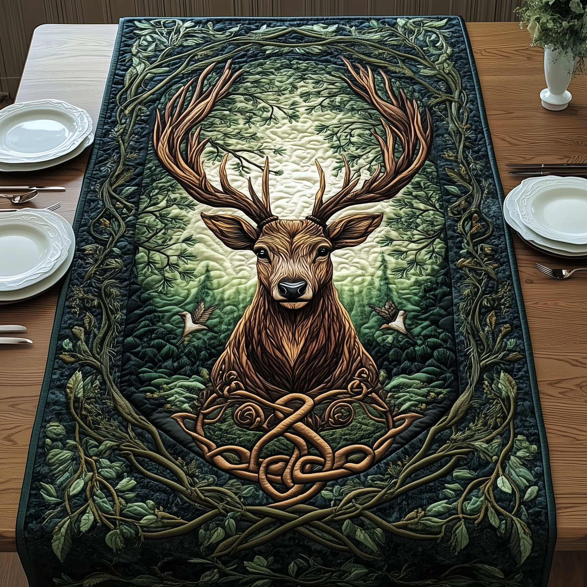 Celtic Warden of Nature Quilted Table Runner Valentine Day Gifts For Friends-1 Celtic Warden of Nature Quilted Table Runner Valentine Day Gifts For Friends-1