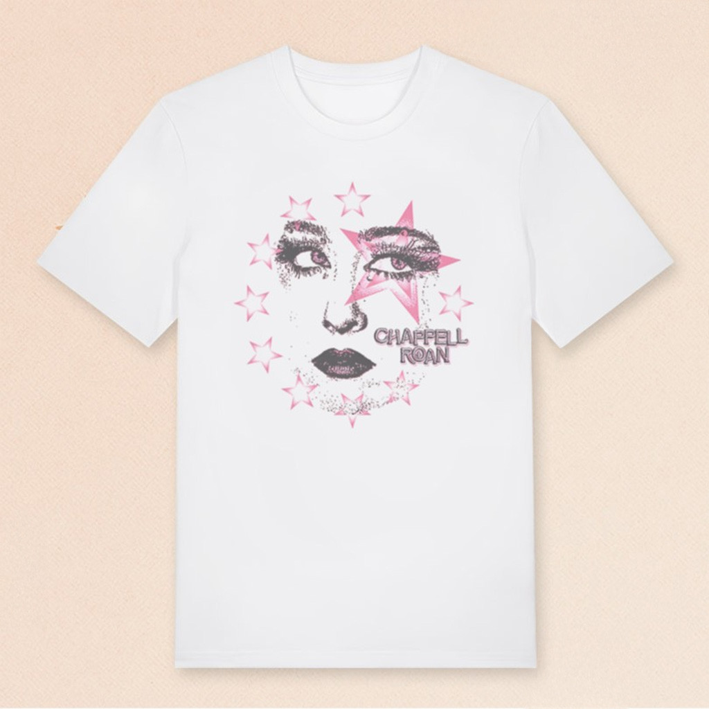 Chappell Roan Tour Merch 2025 Chappell Roan Face White T-Shirt Gift For Fans-1 Chappell Roan Tour Merch 2025 Chappell Roan Face White T-Shirt Gift For Fans-1