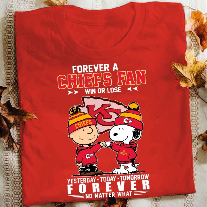 Charlie Brown Snoopy Forever A Chiefs Fan Shirt Win Or Lose Gifts For Kansas City Fans-1 Charlie Brown Snoopy Forever A Chiefs Fan Shirt Win Or Lose Gifts For Kansas City Fans-1