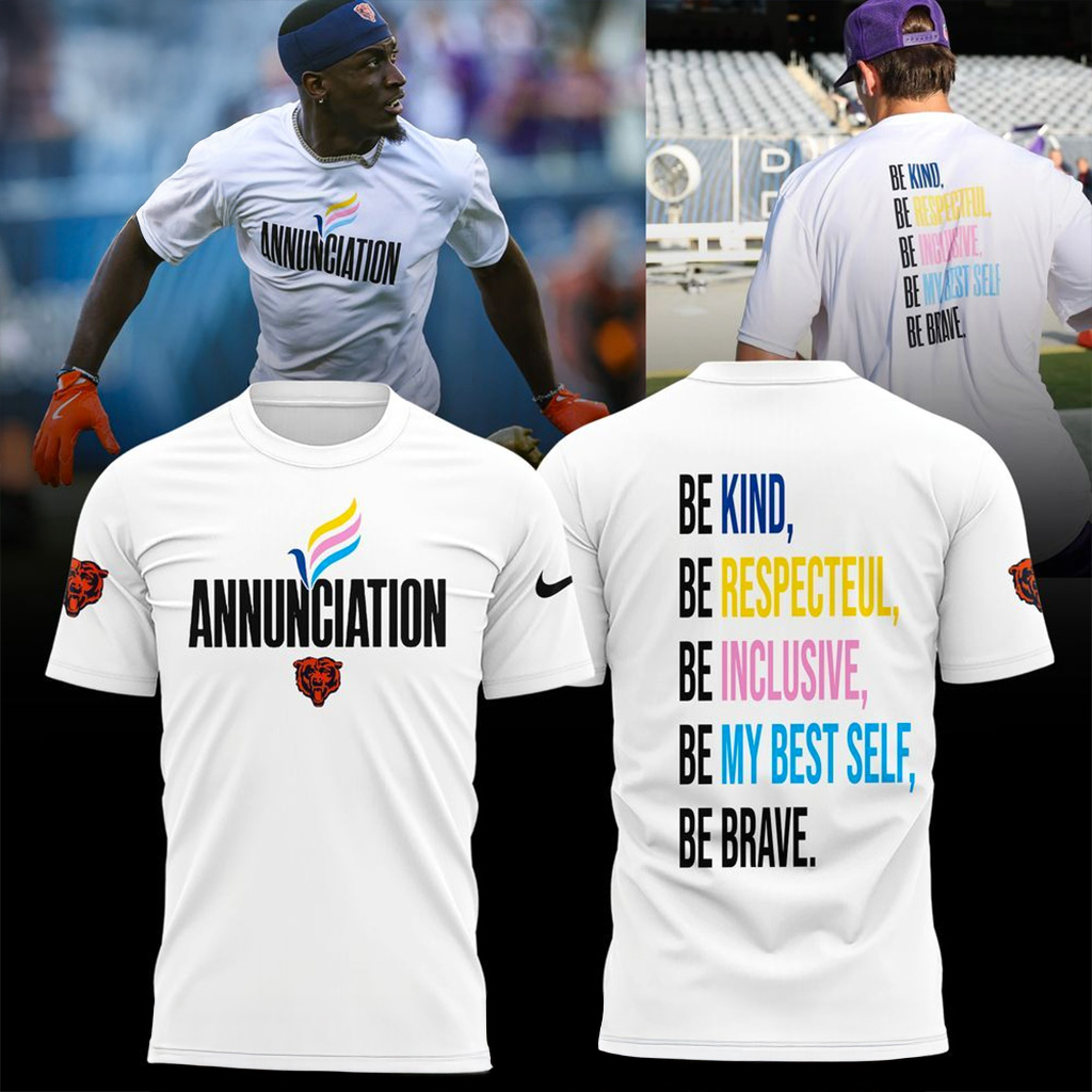 Chicago Bears Annunciation T-Shirt Chicago Bears Merch Gift Ideas For Football Fan-1 Chicago Bears Annunciation T-Shirt Chicago Bears Merch Gift Ideas For Football Fan-1
