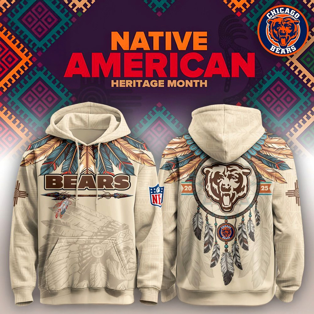 Chicago Bears Native American Heritage Month Hoodie Chicago Bears Merch Best Football Gifts-1