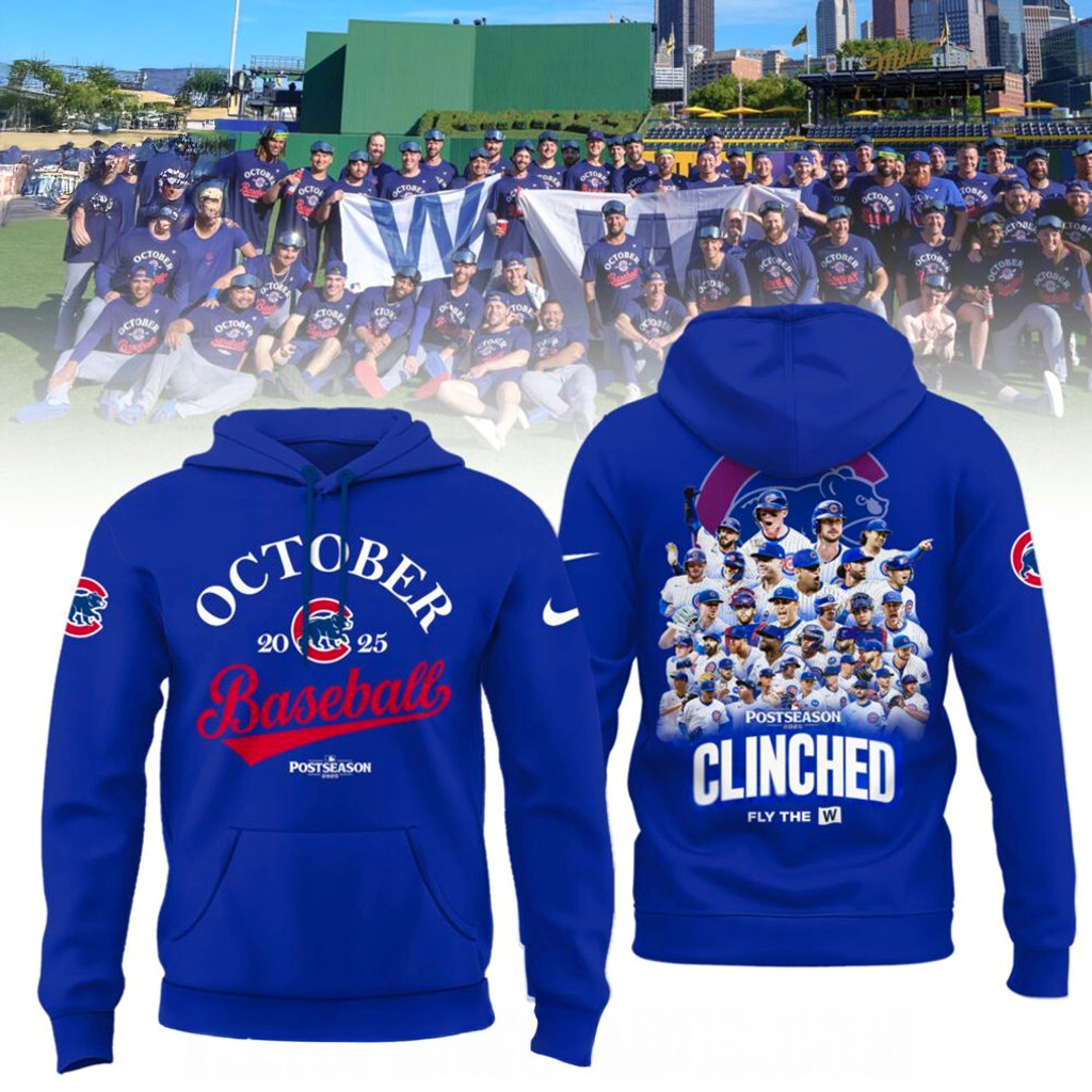 Chicago Cubs 2025 Postseason Clinched Hoodie Chicago Cubs Merch Baseball Enthusiast Gifts-1