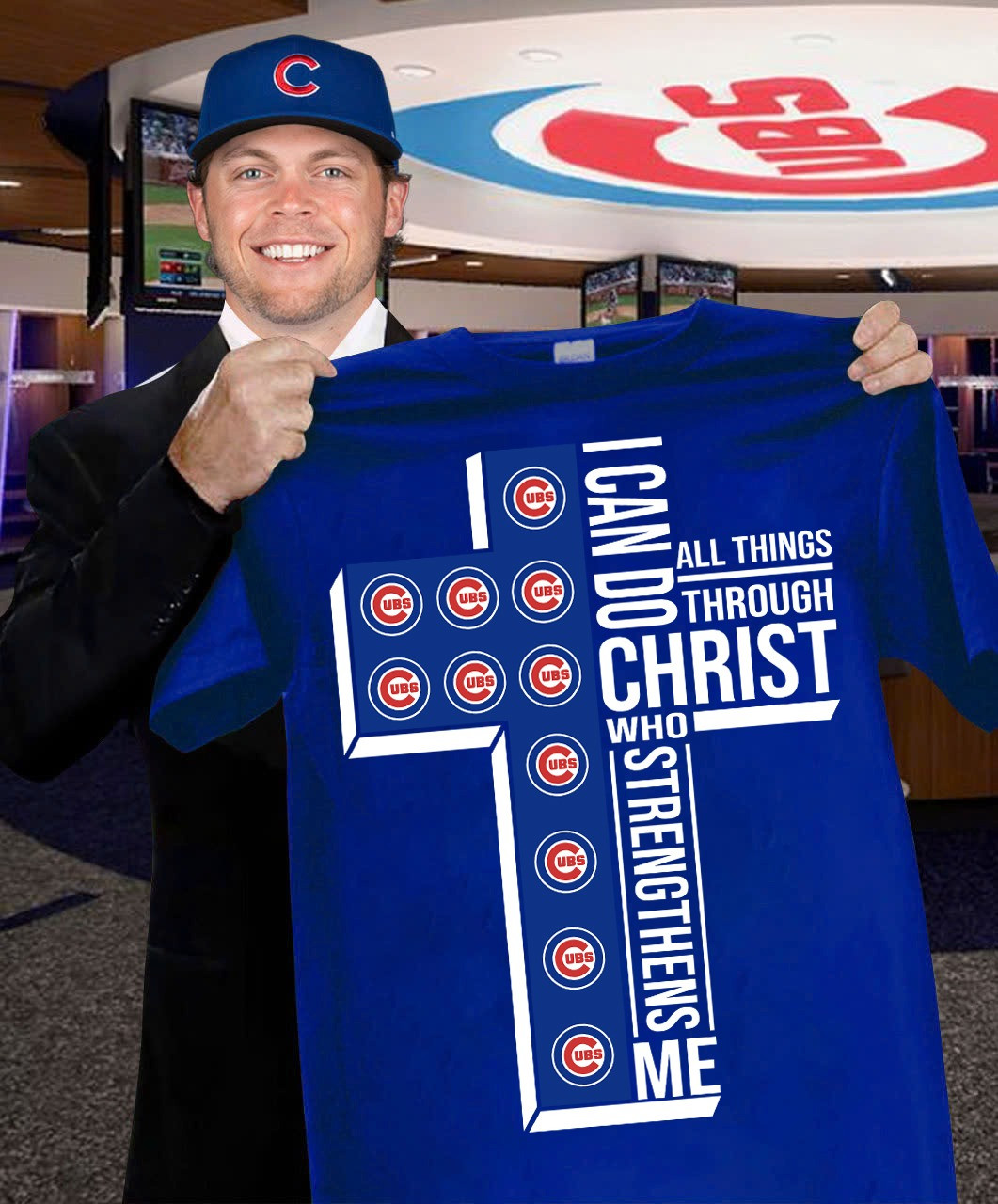 Chicago Cubs Faith Shirt I Can Do All Things Through Christ Who Strengthens Me Fan Gifts-1 Chicago Cubs Faith Shirt I Can Do All Things Through Christ Who Strengthens Me Fan Gifts-1