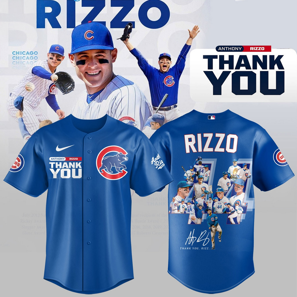 Chicago Cubs Thank You Legend Anthony Rizzo Blue Jersey Chicago Cubs Merch Gift For Fans-1