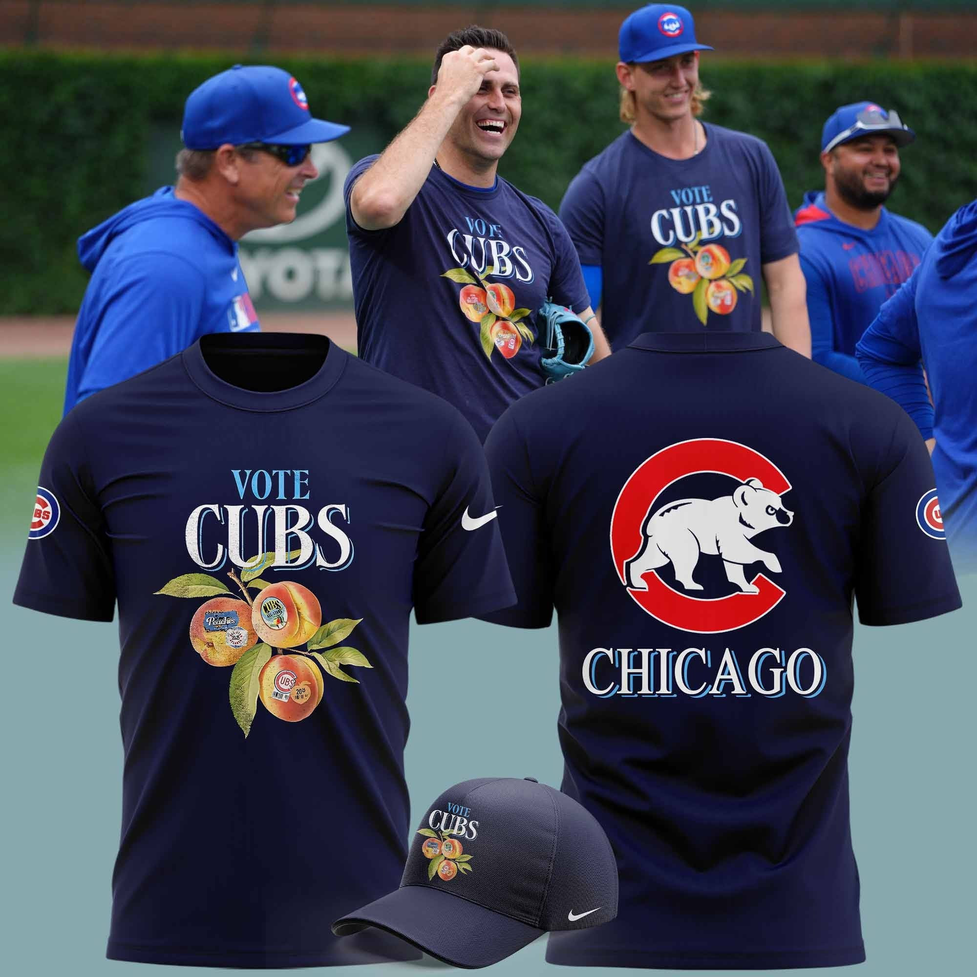 Chicago Vote Cubs Shirt And Hat Baseball Chicago Cubs Merch Clothing Fan Gear Gifts-1 Chicago Vote Cubs Shirt And Hat Baseball Chicago Cubs Merch Clothing Fan Gear Gifts-1