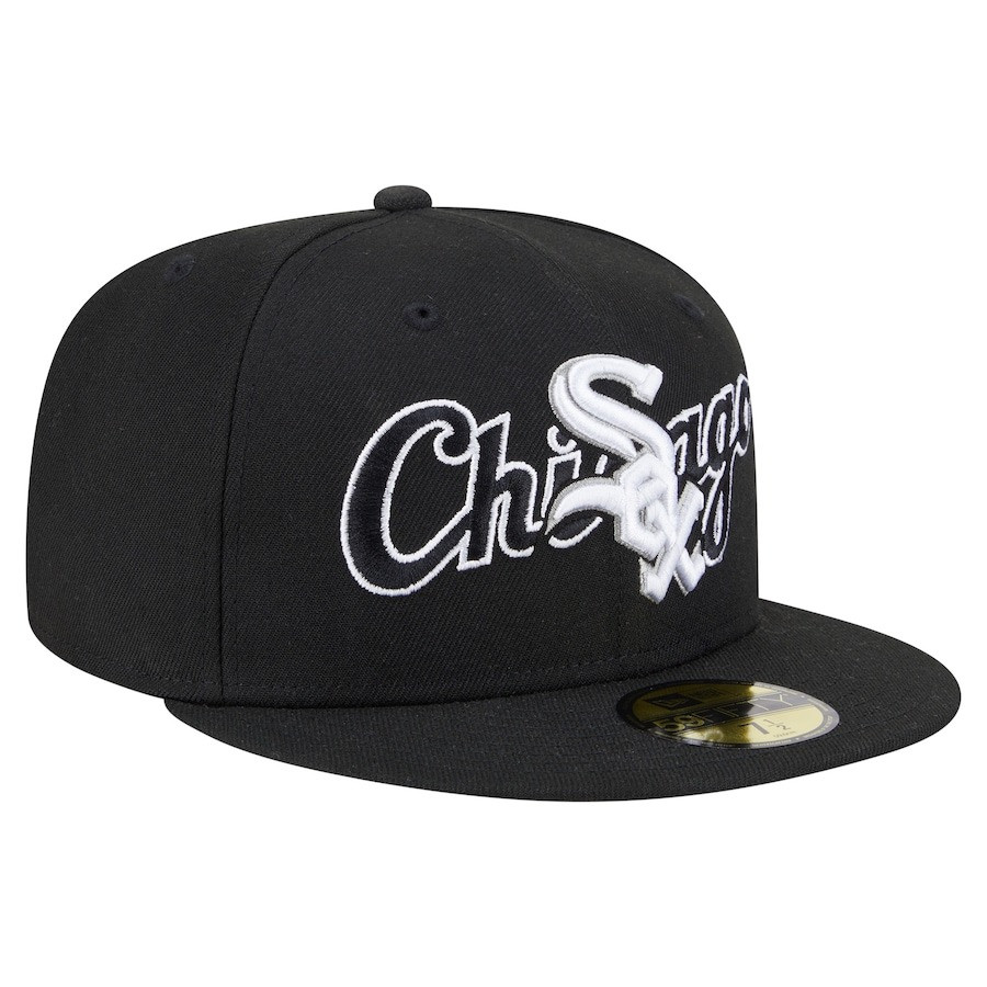 Chicago White Sox New Era Overlap Hat MLB 59FIFTY Fitted Hat Fan Merch Gifts-1