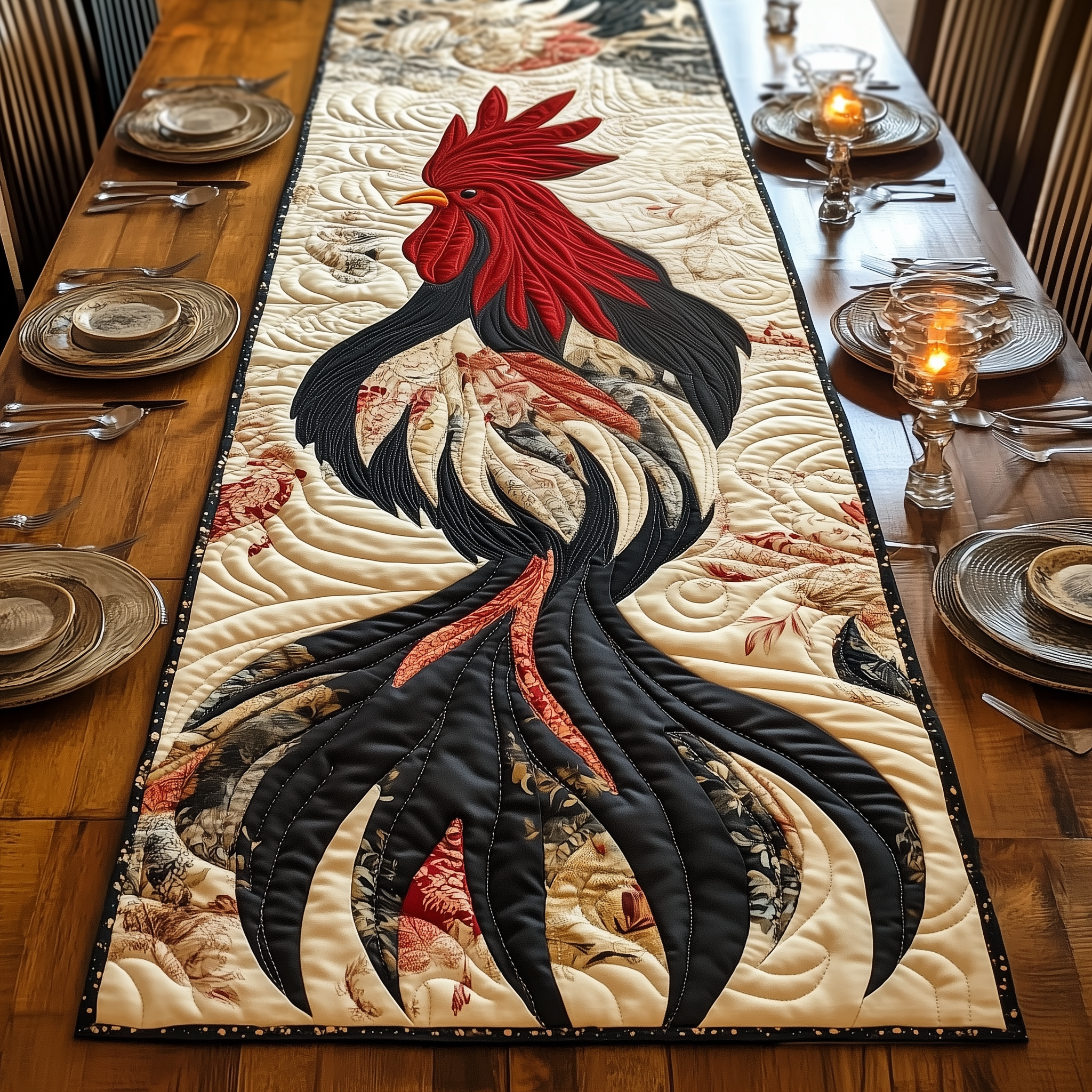 Chicken Quilted Table Runner Decorations Best Chicken Gifts For Him Her-1 Chicken Quilted Table Runner Decorations Best Chicken Gifts For Him Her-1