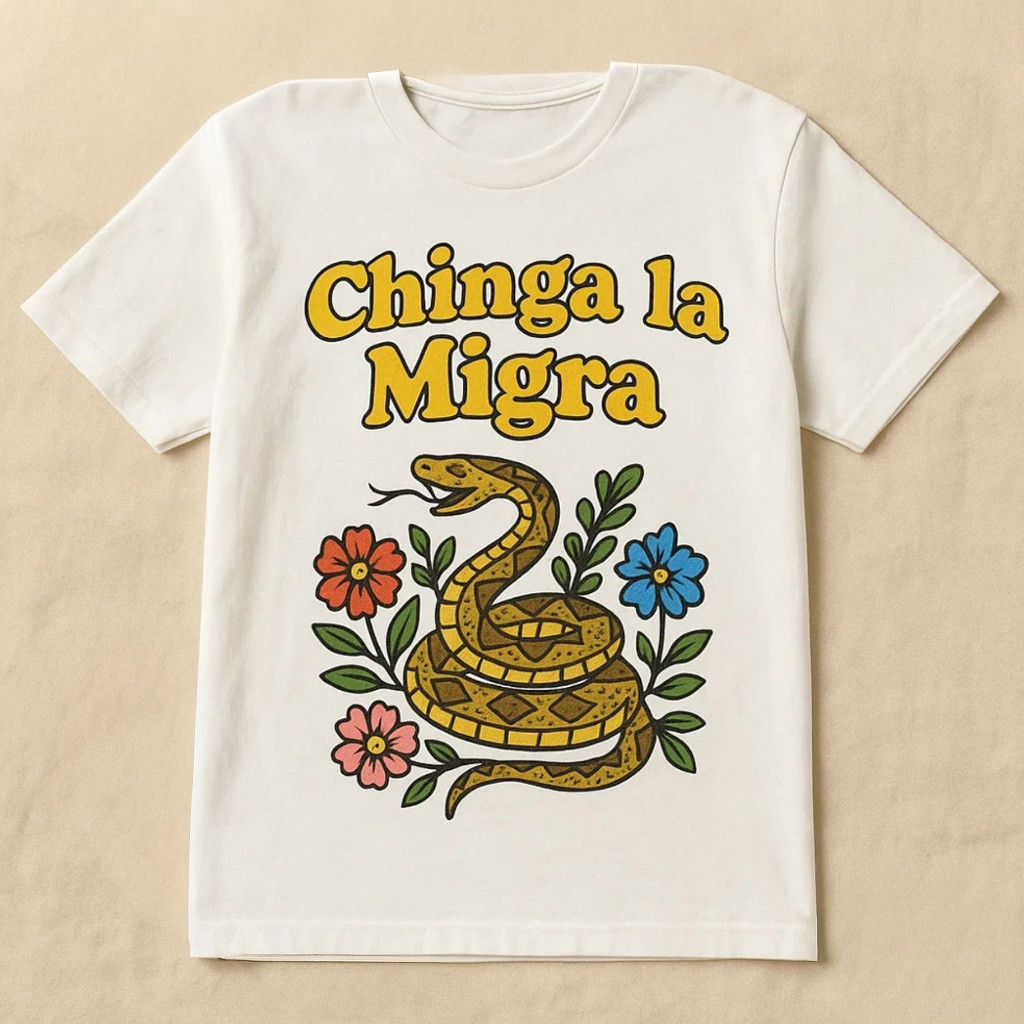 Chinga La Migra Snake Anti Trump Shirt Gift Ideas For Dad-1
