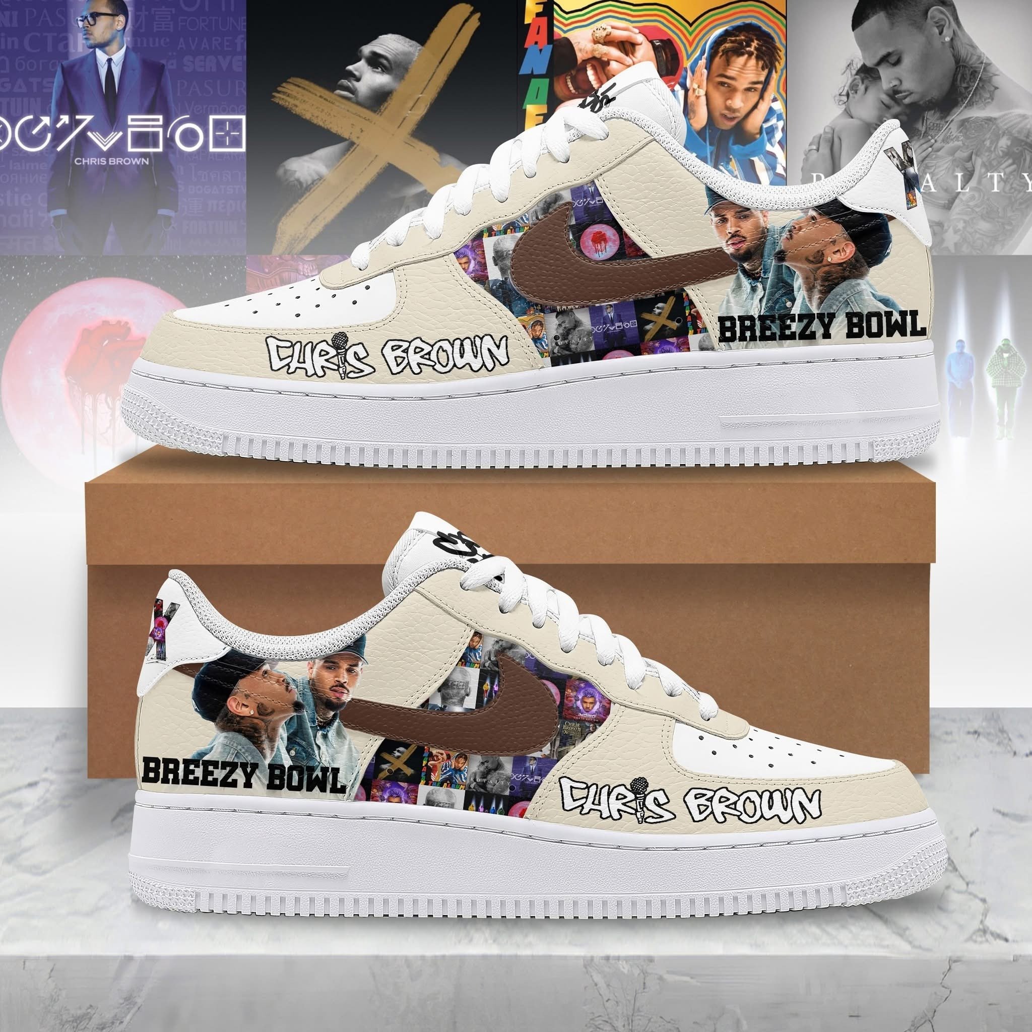 Chris Brown Breezy Bowl XX Air Force 1 Shoes Sneakers Concert Tour Merchandise Fan Gifts-1 Chris Brown Breezy Bowl XX Air Force 1 Shoes Sneakers Concert Tour Merchandise Fan Gifts-1