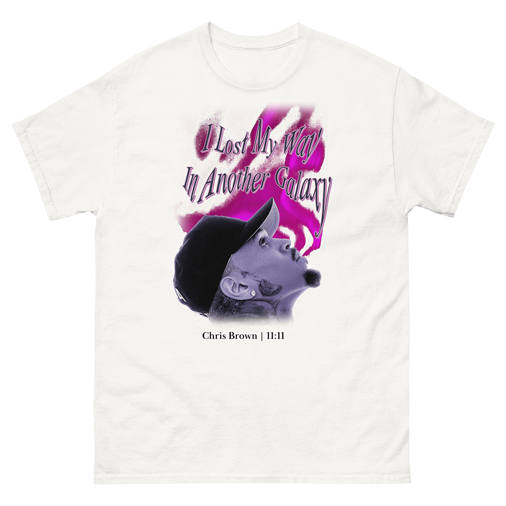 Chris Brown Merch Galaxy Aura S'S White Shirt Chris Brown T-Shirt Top 10 Father's Day Gifts-1