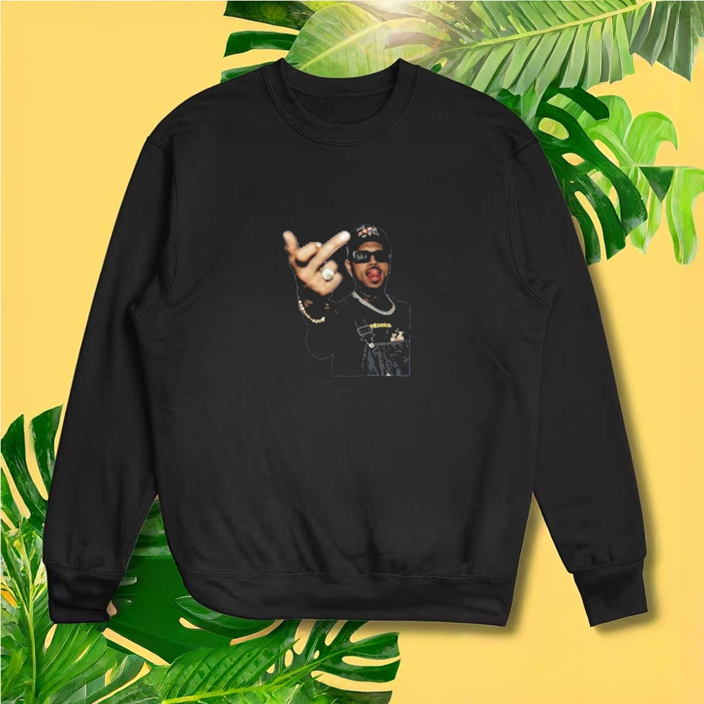 Chris Brown Middle Finger Funny Sweatshirt 2025 Chris Brown Merch Gifts For Fans-1 Chris Brown Middle Finger Funny Sweatshirt 2025 Chris Brown Merch Gifts For Fans-1