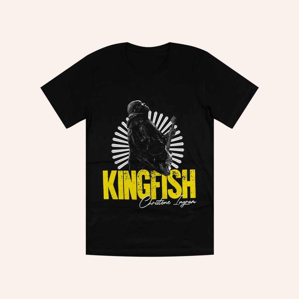 Christone Kingfish Ingram Merch Guitar Shred Black T-Shirt Gift For Fans-1